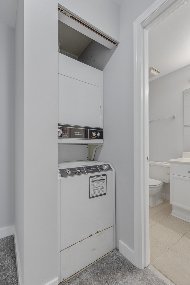 815 Leicester Road, Unit 211 Elk Grove Village, IL 60007 - Photo 18 of 19 a utility room with dryer and washer