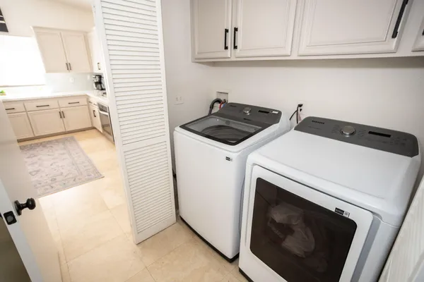 a view of a room with racks on the wall