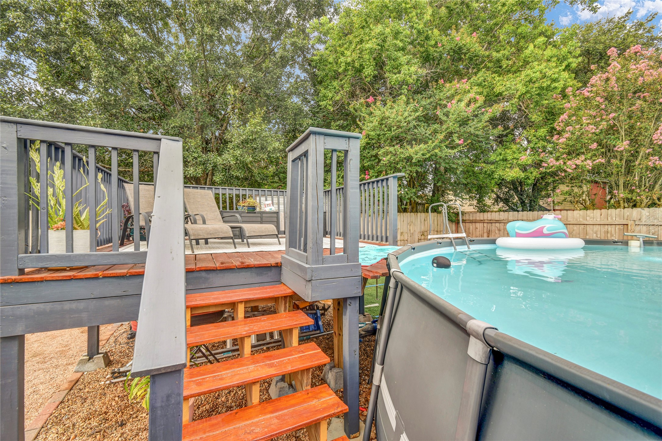 257 North Ranch House Road Angleton, TX 77515 - Photo 43 of 49 custom deck built with above ground pool