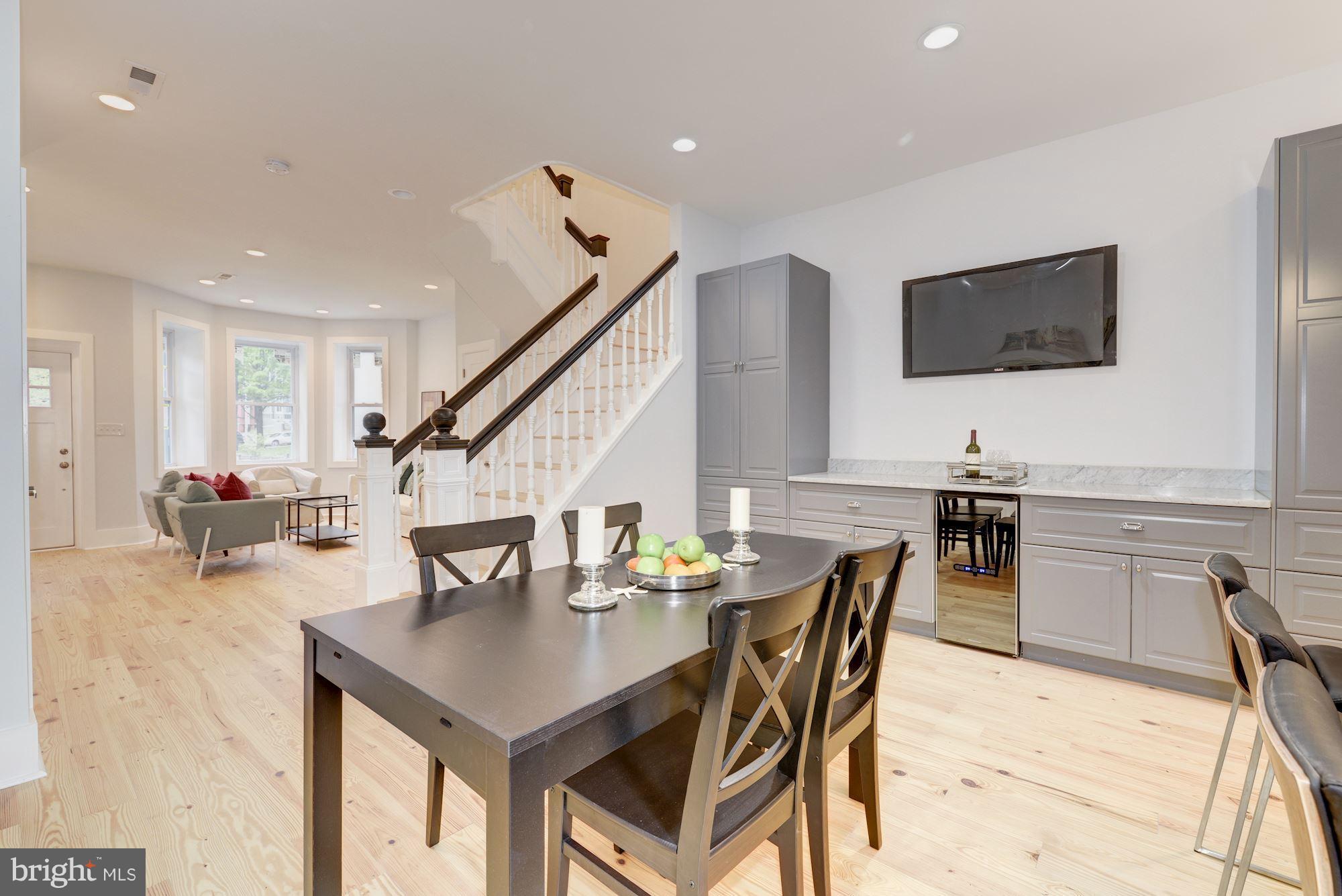 35 U Street Northeast Washington, DC 20002 - Photo 4 of 29 Dining room w storage galore, wine fridge, marble