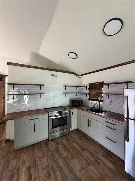 18312 Hollister Road Orlando, FL 32820 - Photo 3 of 10 a kitchen with granite countertop a sink cabinets stainless steel appliances and a counter space