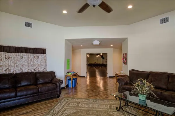 a living room with furniture and a couch