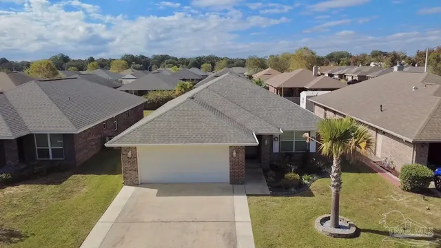an aerial view of a house