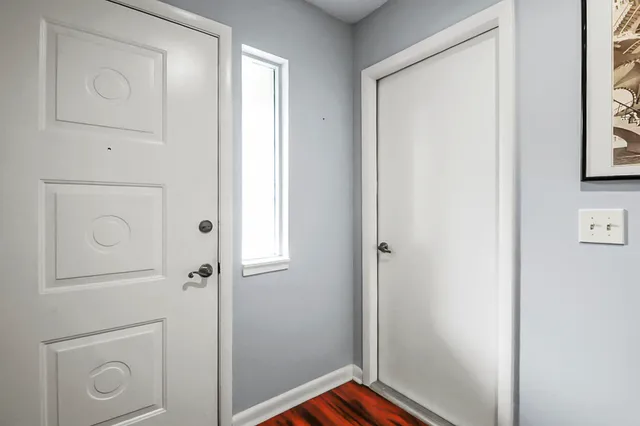 a view of a door in a room