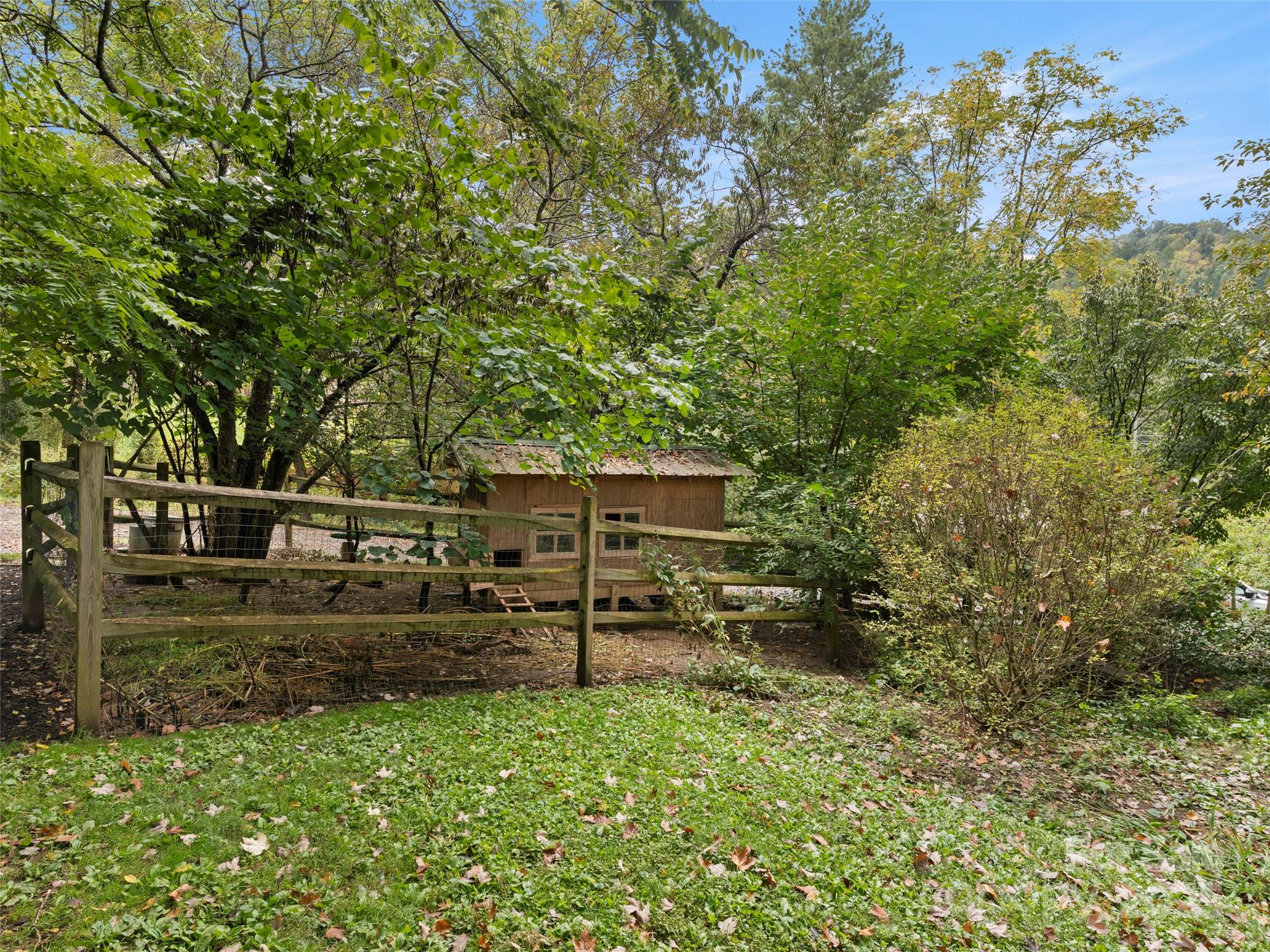27 Barkn Cove Canton, NC 28716 - Photo 30 of 32 a backyard of a house with lots of green space and wooden fence