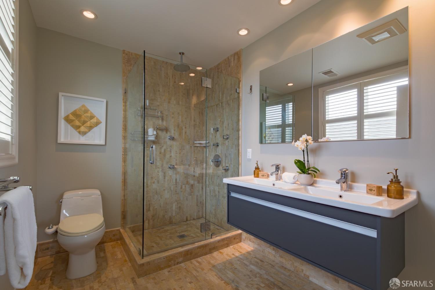 155 Upland Drive San Francisco, CA 94127 - Photo 17 of 43 a bathroom with a toilet sink and shower