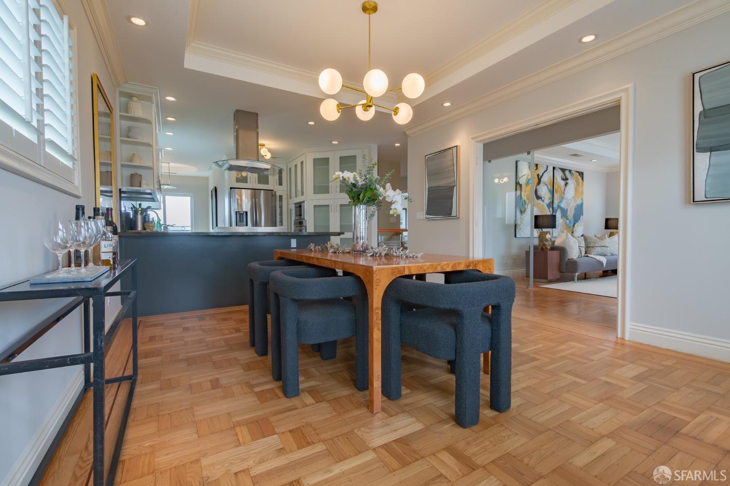 155 Upland Drive San Francisco, CA 94127 - Photo 5 of 43 a view of a dining room with furniture and chandelier