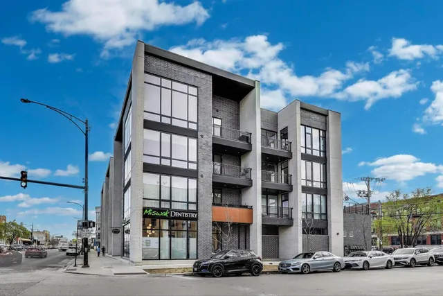 a front view of a building