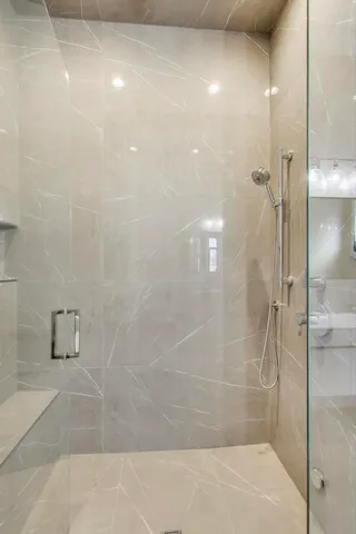 a bathroom with a shower