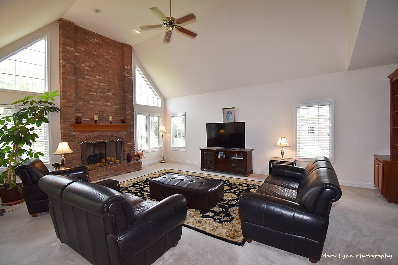 3N853 Walt Whitman Road Campton Hills, IL 60175 - Photo 15 of 48 a living room with furniture a fireplace and a flat screen tv
