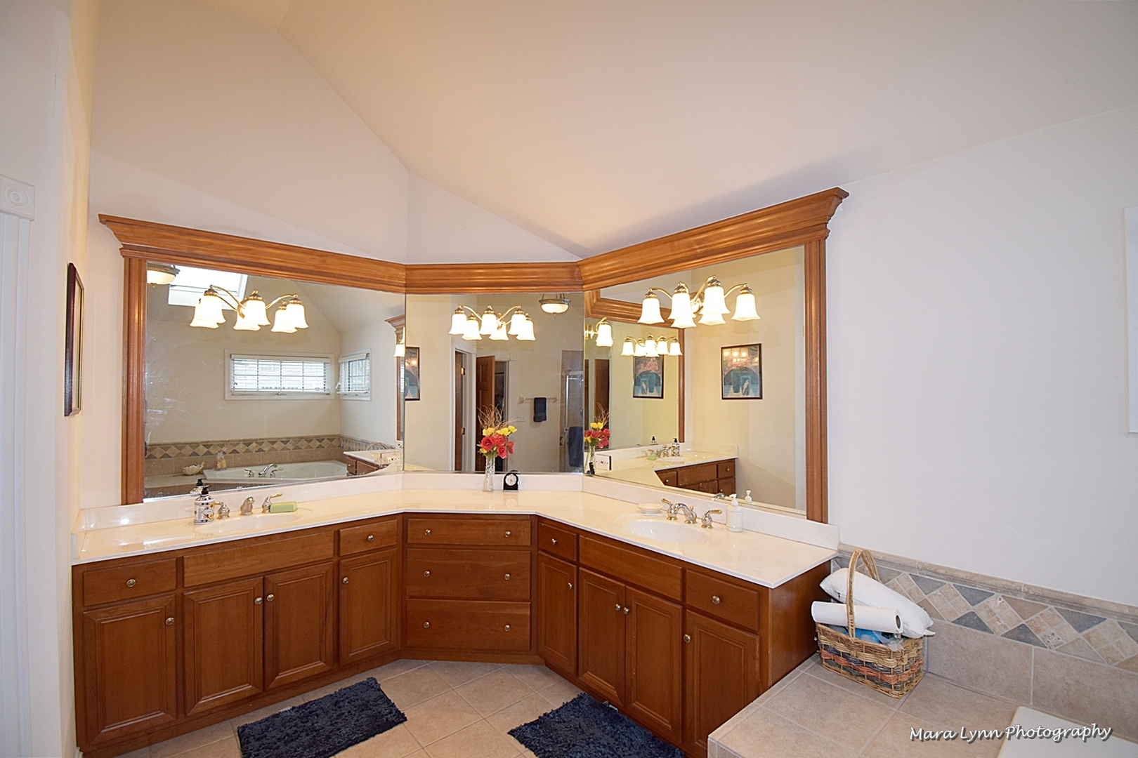 3N853 Walt Whitman Road Campton Hills, IL 60175 - Photo 26 of 48 a bathroom with a sink mirror and a bathtub next to a window