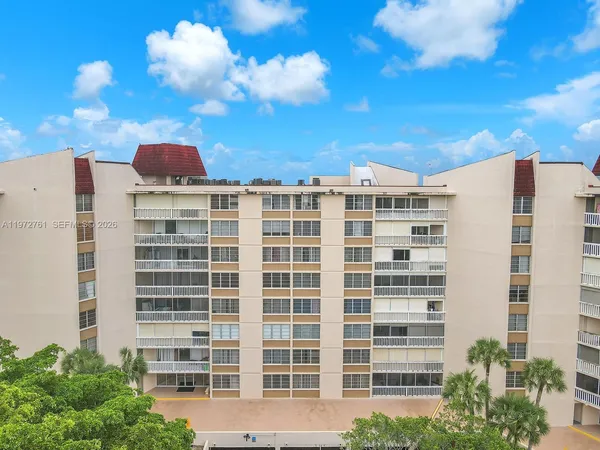 a front view of a building