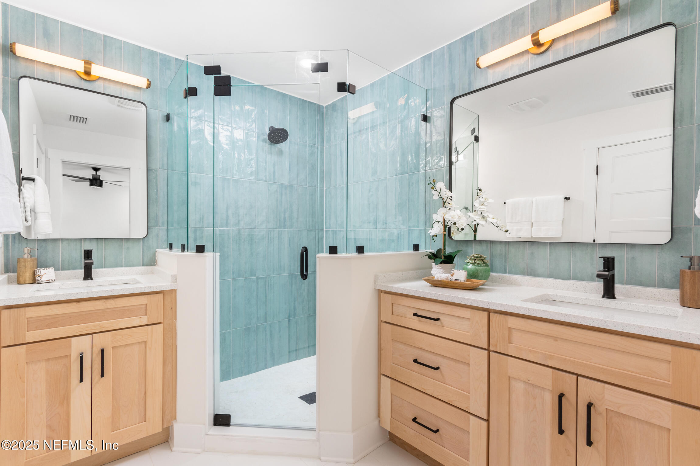 1746 Penman Road Jacksonville Beach, FL 32250 - Photo 23 of 40 a bathroom with a granite countertop sink mirror and