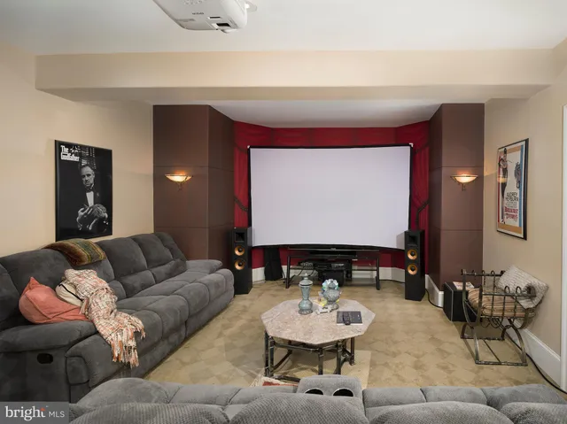 a living room with furniture and white walls