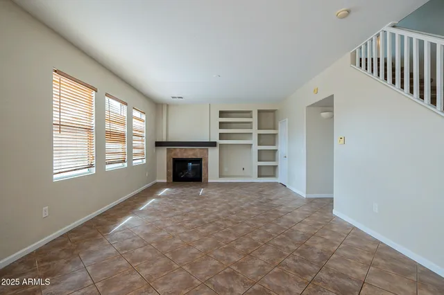 an empty room with a window