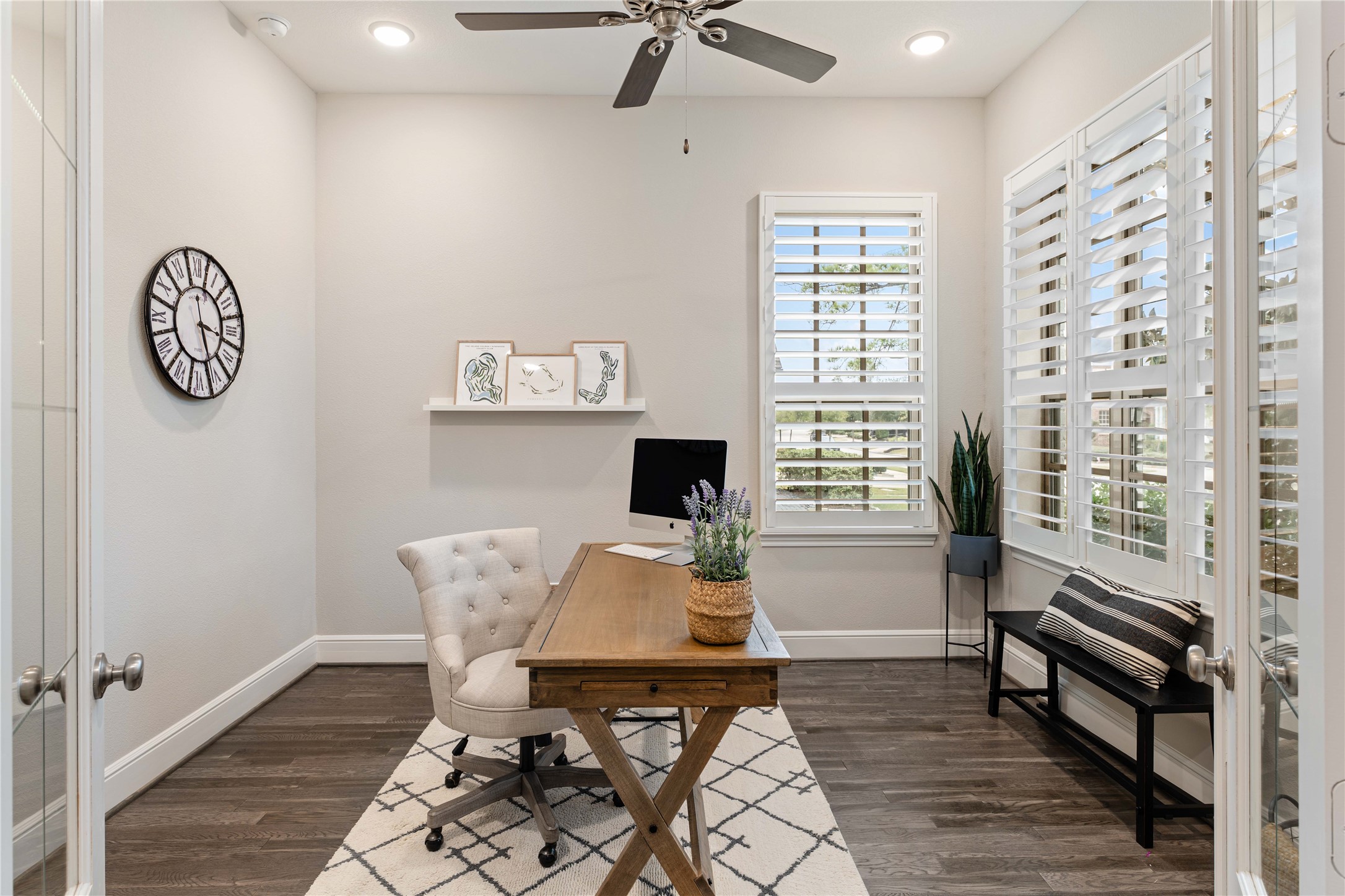 155 Rockwell Park Spring, TX 77389 - Photo 4 of 41 Natural light fills the bright and cozy home office with large windows and plantation shutters.