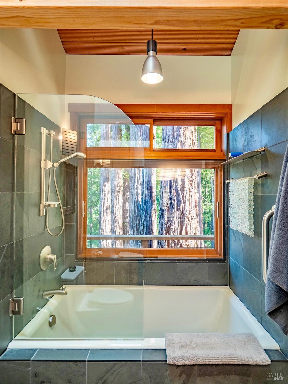 10951 Big Meadow Road Philo, CA 95466 - Photo 18 of 46 Guest Bath soaking tub - with a beautiful, relaxing view