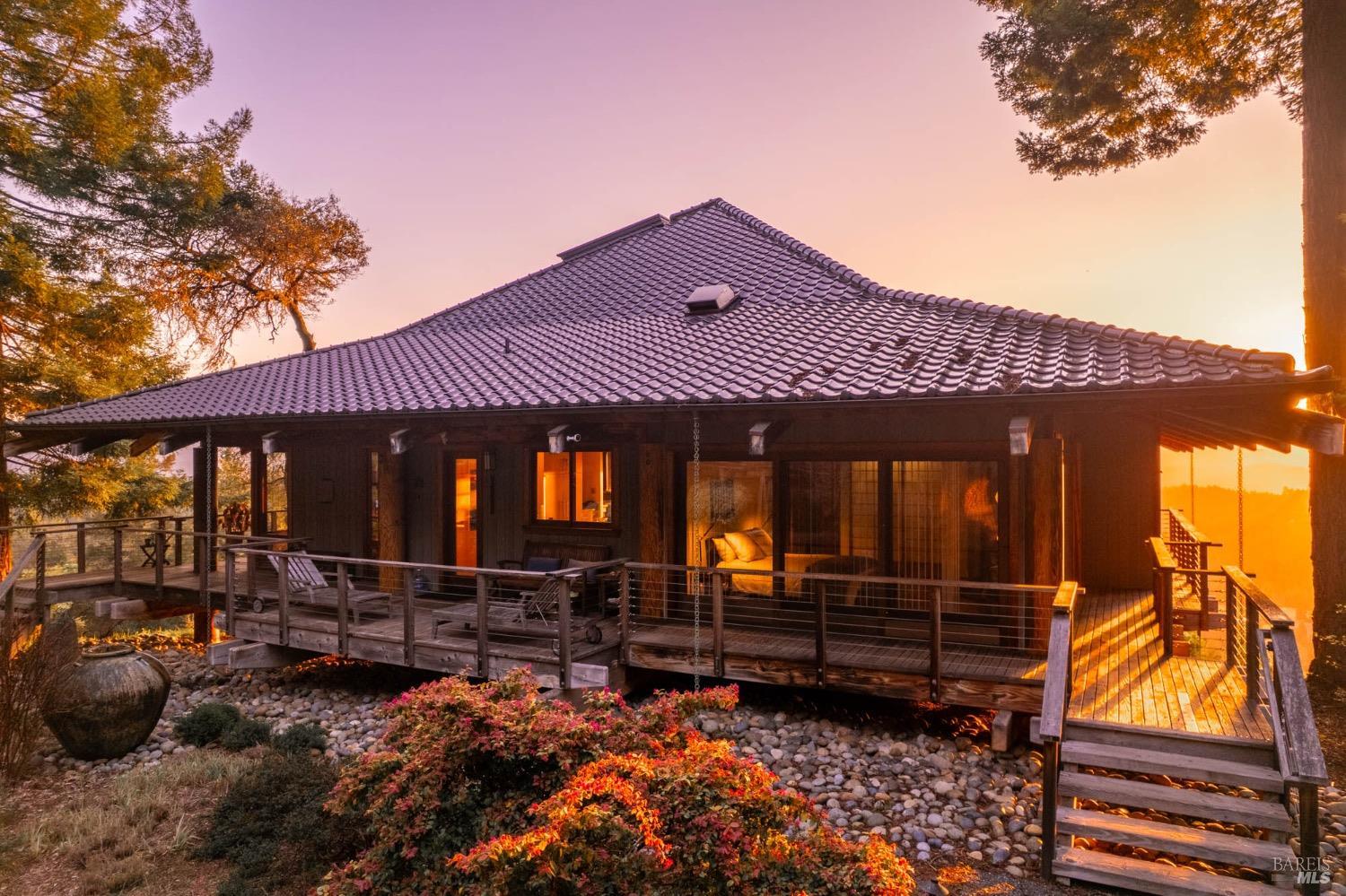 10951 Big Meadow Road Philo, CA 95466 - Photo 27 of 46 The house sits gently within the landscape, its design harmonizing with nature rather than interrupting it. The architecture, inspired by Japanese influences feels intentional, timeless, and deeply grounded.