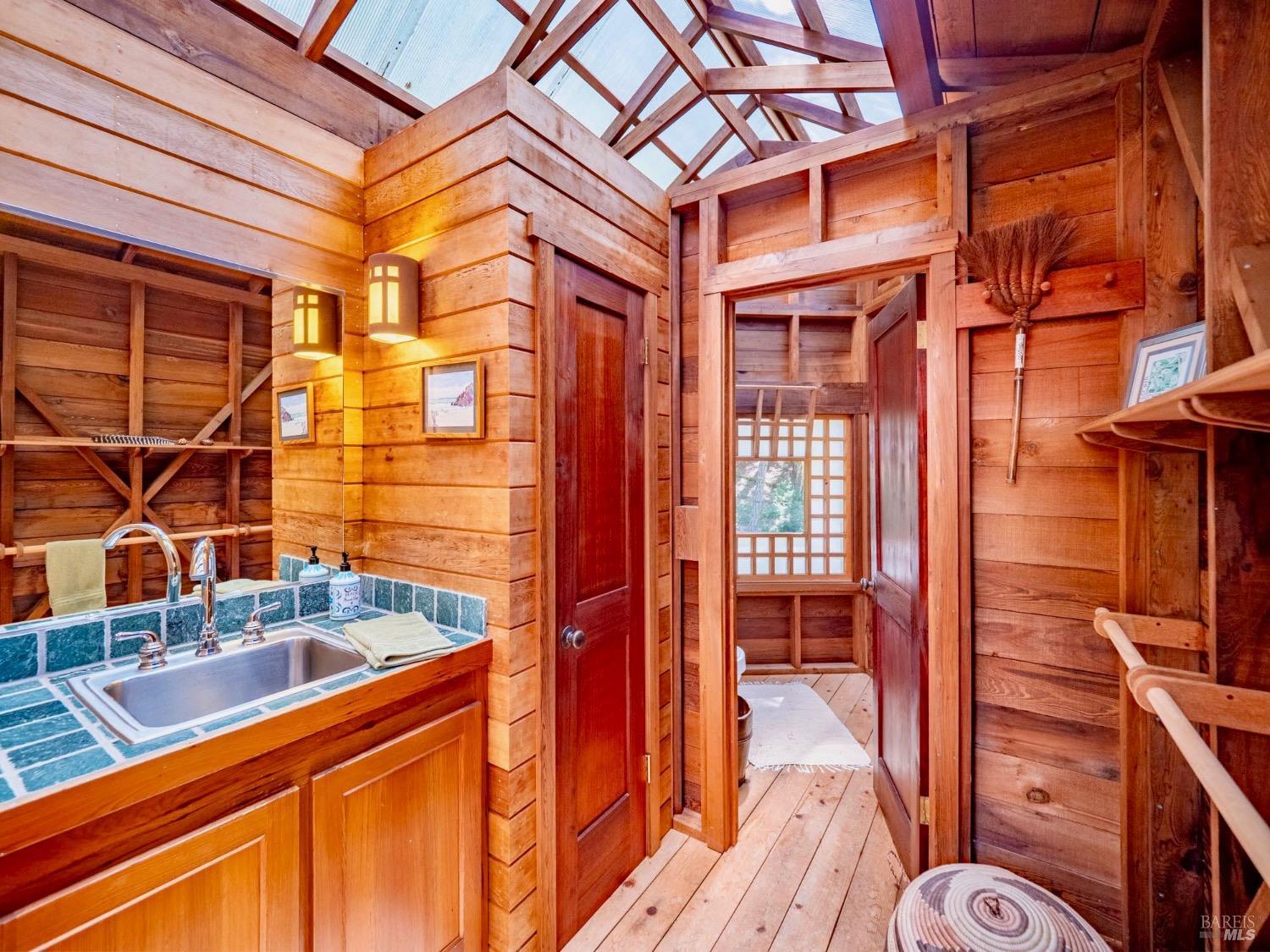 10951 Big Meadow Road Philo, CA 95466 - Photo 39 of 46 Beautiful woodwork, custom design - a very special bathhouse.