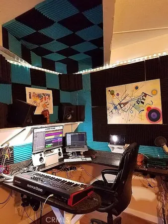 a room with furniture and screen