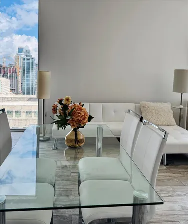 a living room with furniture and a couch