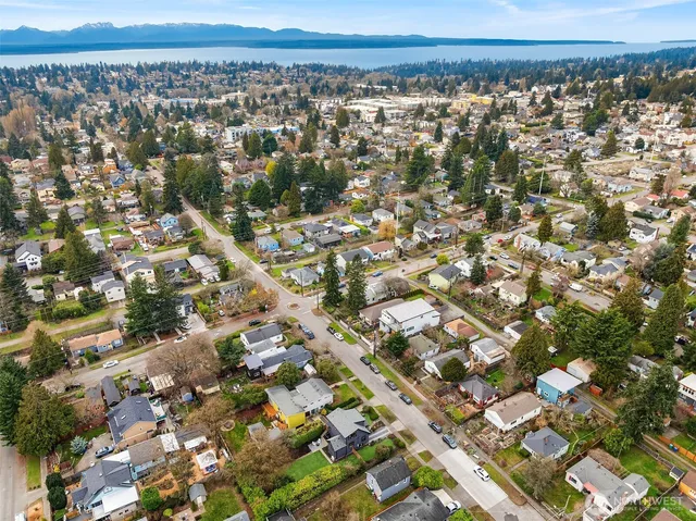 an aerial view of a city