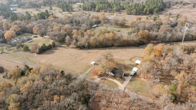 a view of a yard with trees