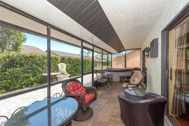 a view of a lake with a garden