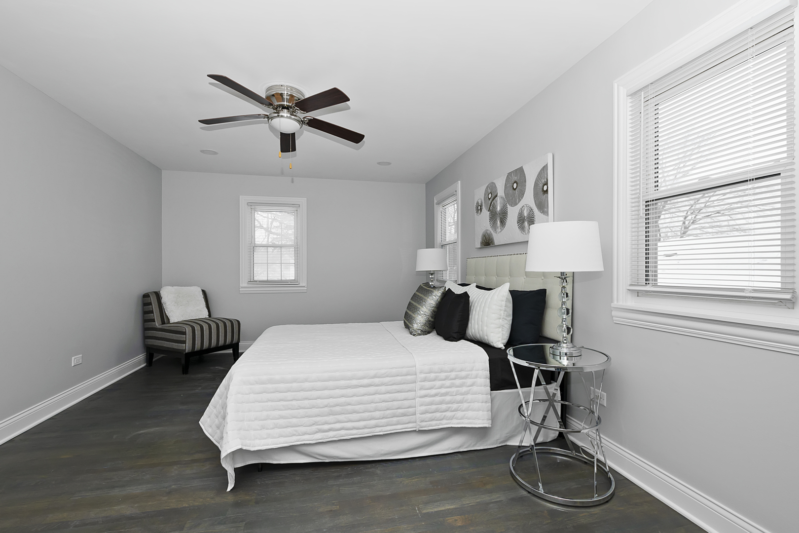 2907 Willow Road Homewood, IL 60430 - Photo 12 of 21 a bedroom with a bed and wooden floor