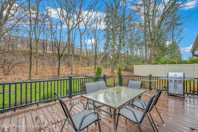 a view of balcony with furniture