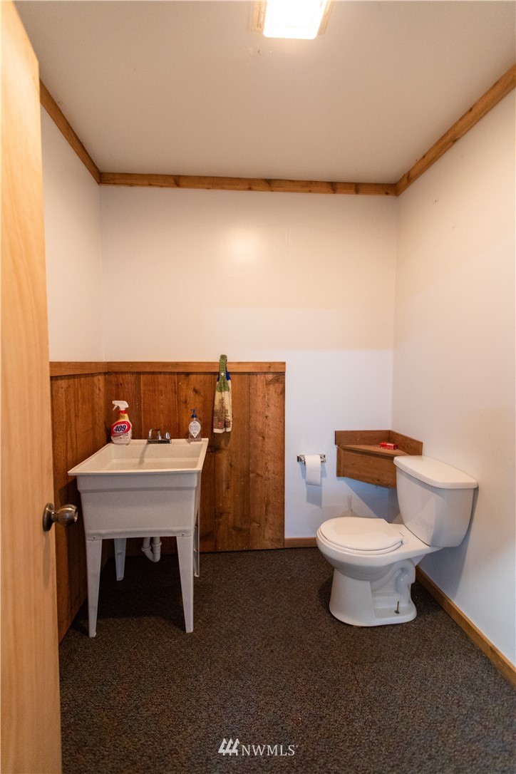 4129 Coomer Lane Southwest Rochester, WA 98579 - Photo 17 of 31 a bathroom with a toilet a sink and mirror