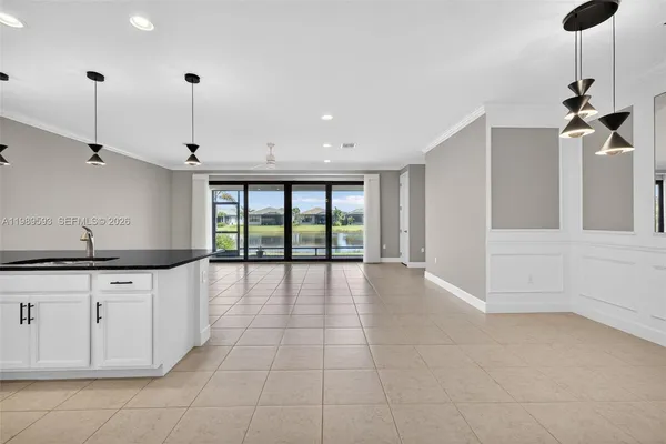 a view of a kitchen with a sink