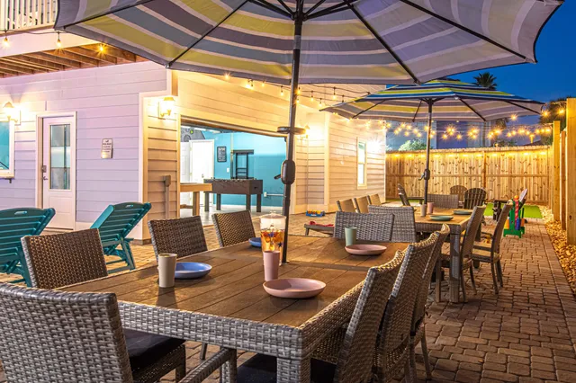 a view of outdoor space with seating area