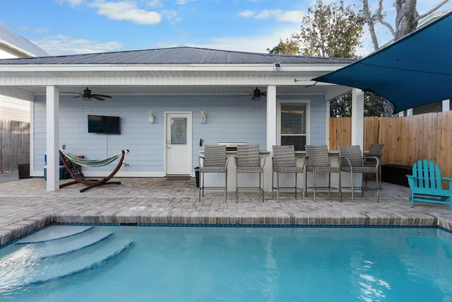 a house view with a outdoor space