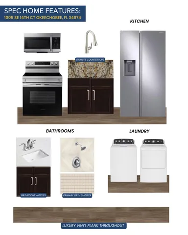 a bathroom with a sink a microwave and oven