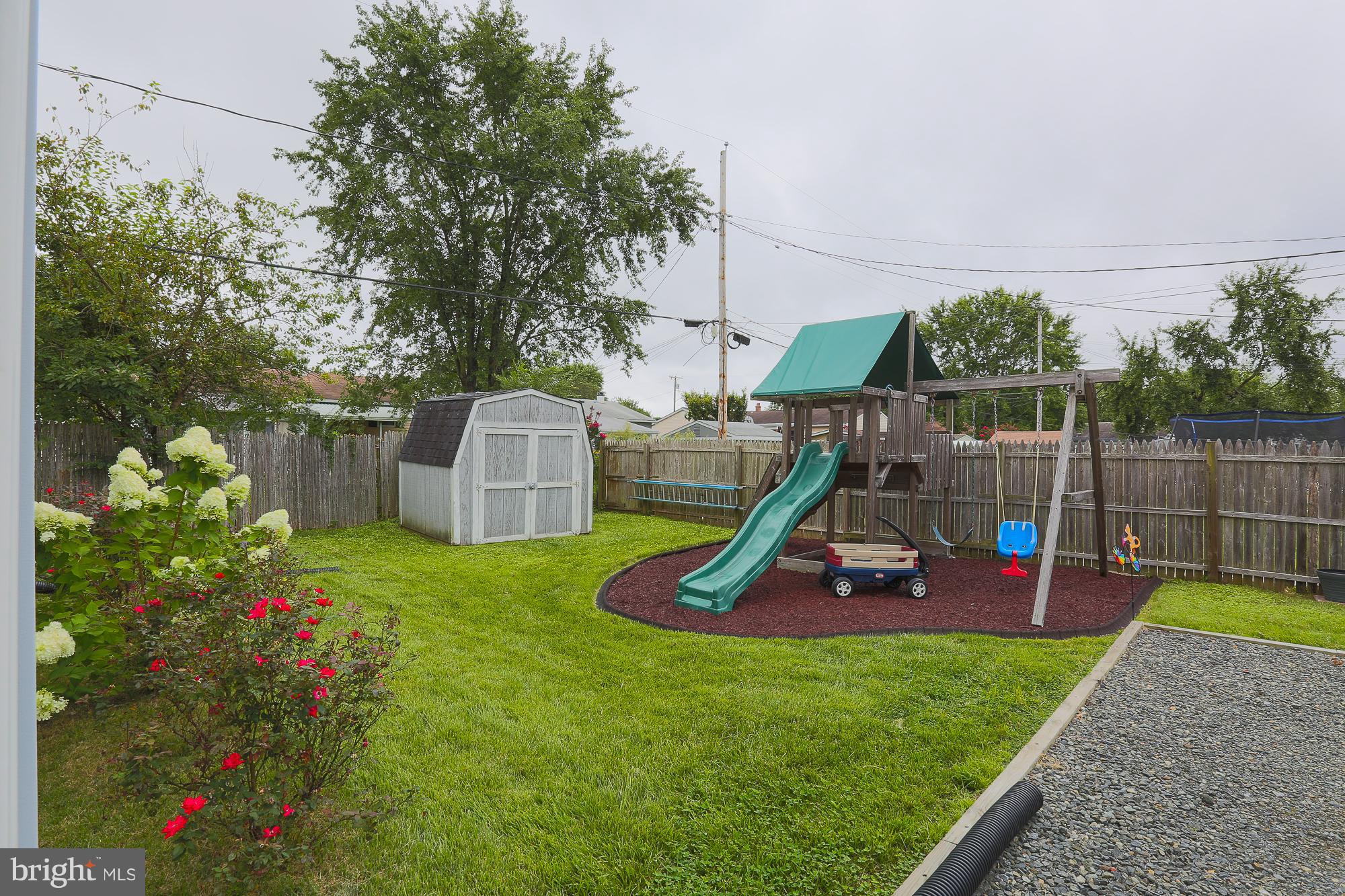 251 Brock Bridge Road Laurel, MD 20724 - Photo 9 of 28 Rear yard, shed & play set w/slide