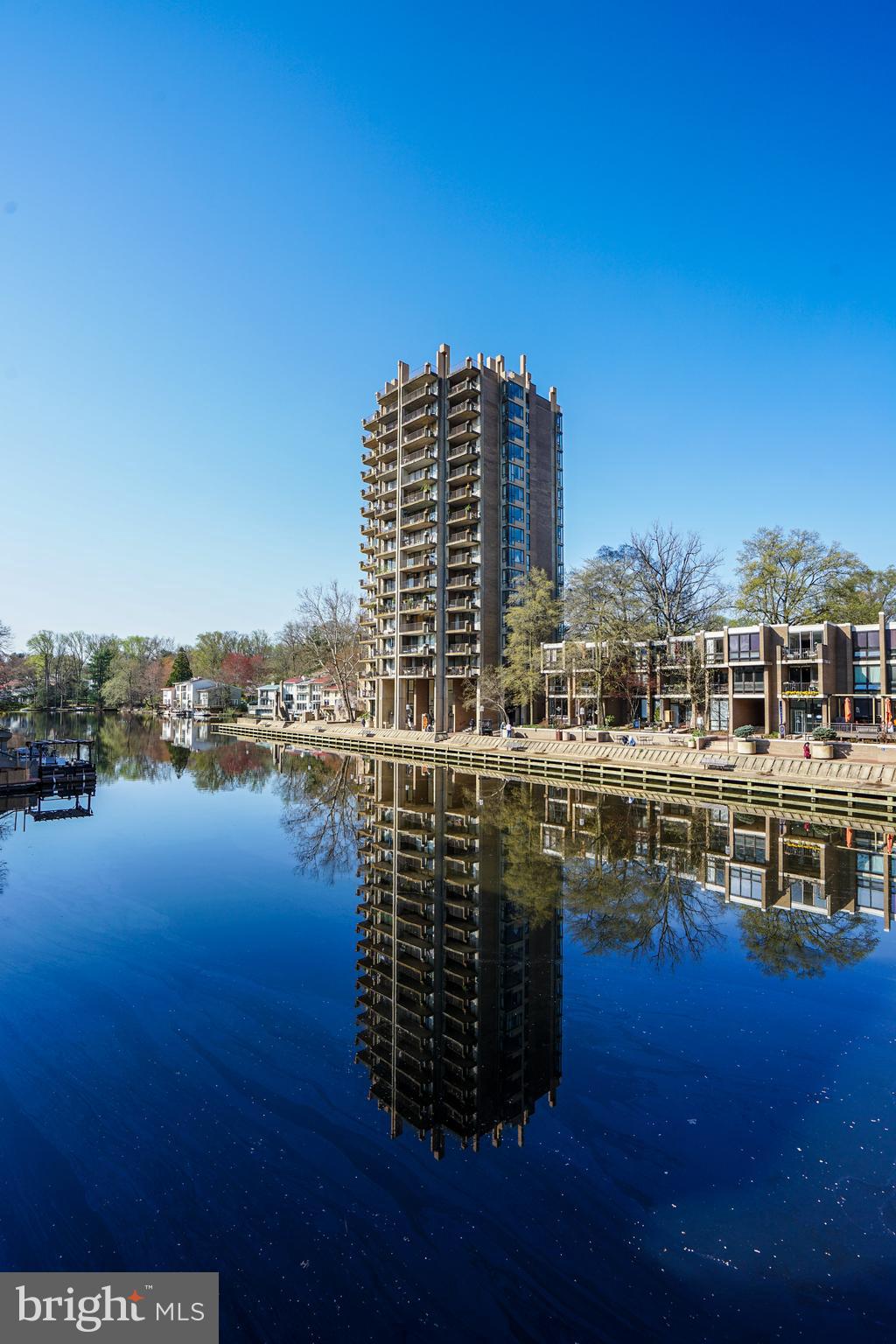 a view of lake with city