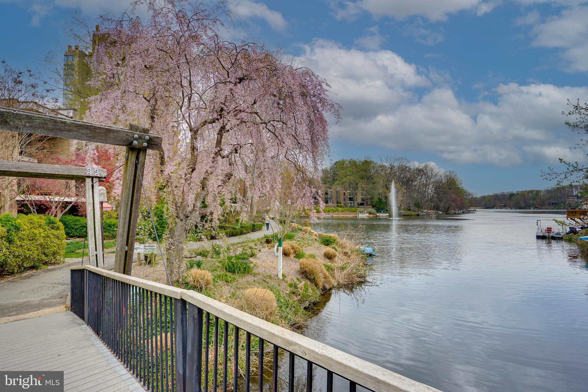 11400 Washington Plaza West, Unit 803 Reston, VA 20190 - Photo 37 of 43 a balcony with wooden floor and lake view