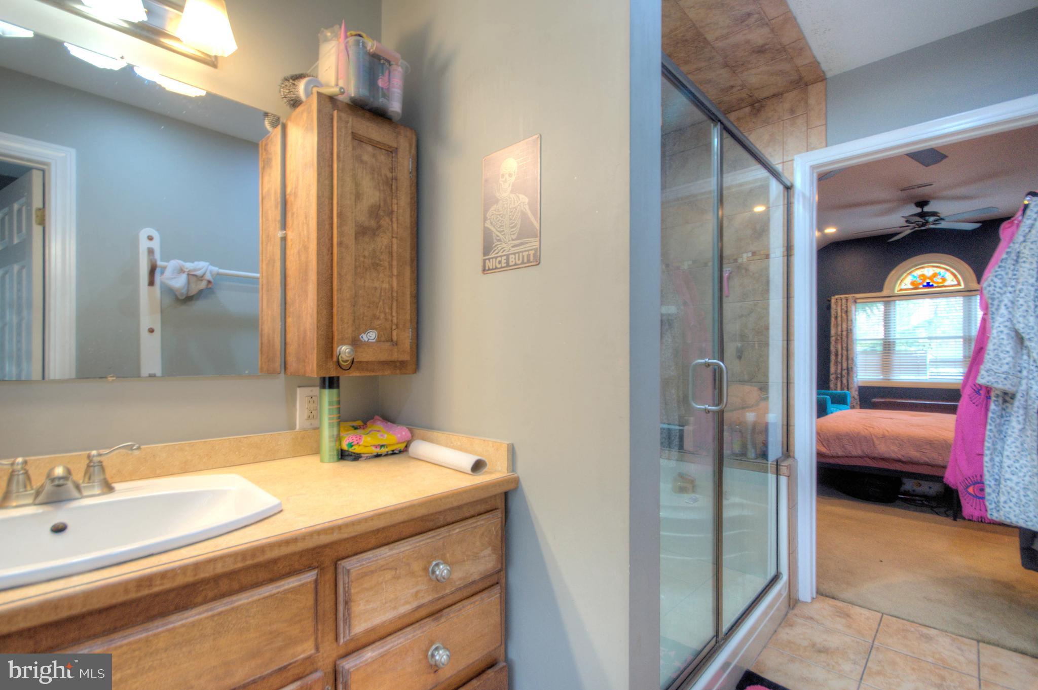 10 Linden Road Bordentown, NJ 08505 - Photo 56 of 70 a en suite bathroom with a sink and a mirror
