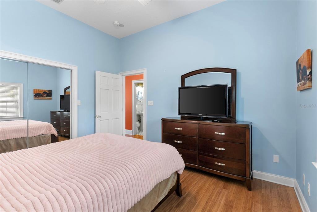 12080 143rd Street North Largo, FL 33774 - Photo 26 of 49 a bedroom with a bed and a flat screen tv