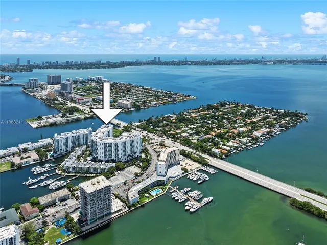 a view of a lake with a city