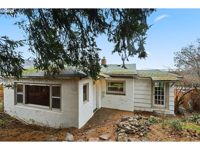 a backyard of a house with lots of green space