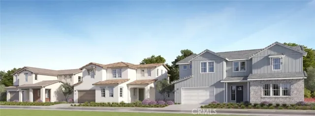 a front view of residential houses