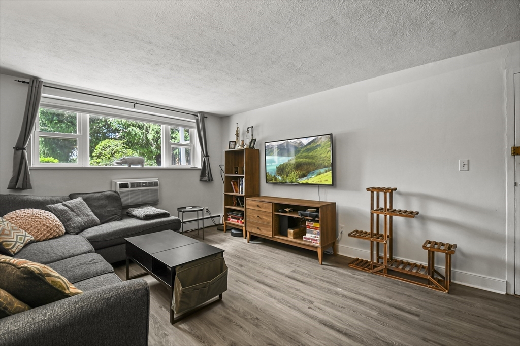 1105 Lexington Street, Unit 102 Waltham, MA 02452 - Photo 8 of 41 a living room with furniture and a flat screen tv