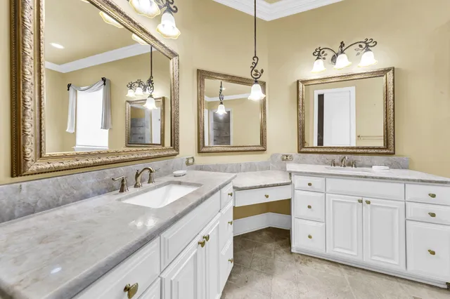 an aerial view of a house with outdoor space