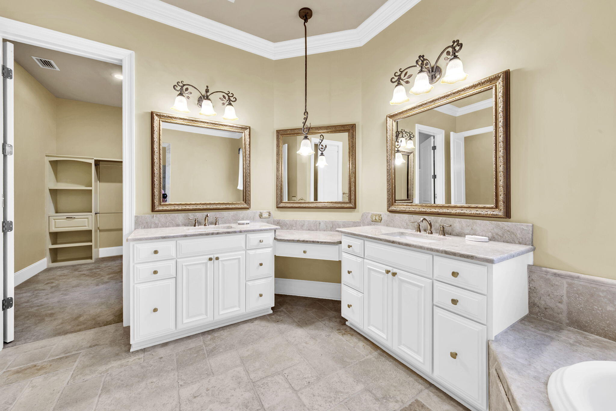 428 Captains Circle Destin, FL 32541 - Photo 44 of 68 a spacious bathroom with double sink and a mirror