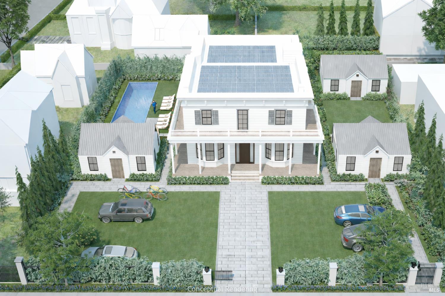 1221 Seminary Street Napa, CA 94559 - Photo 2 of 7 an aerial view of residential houses with outdoor space and parking