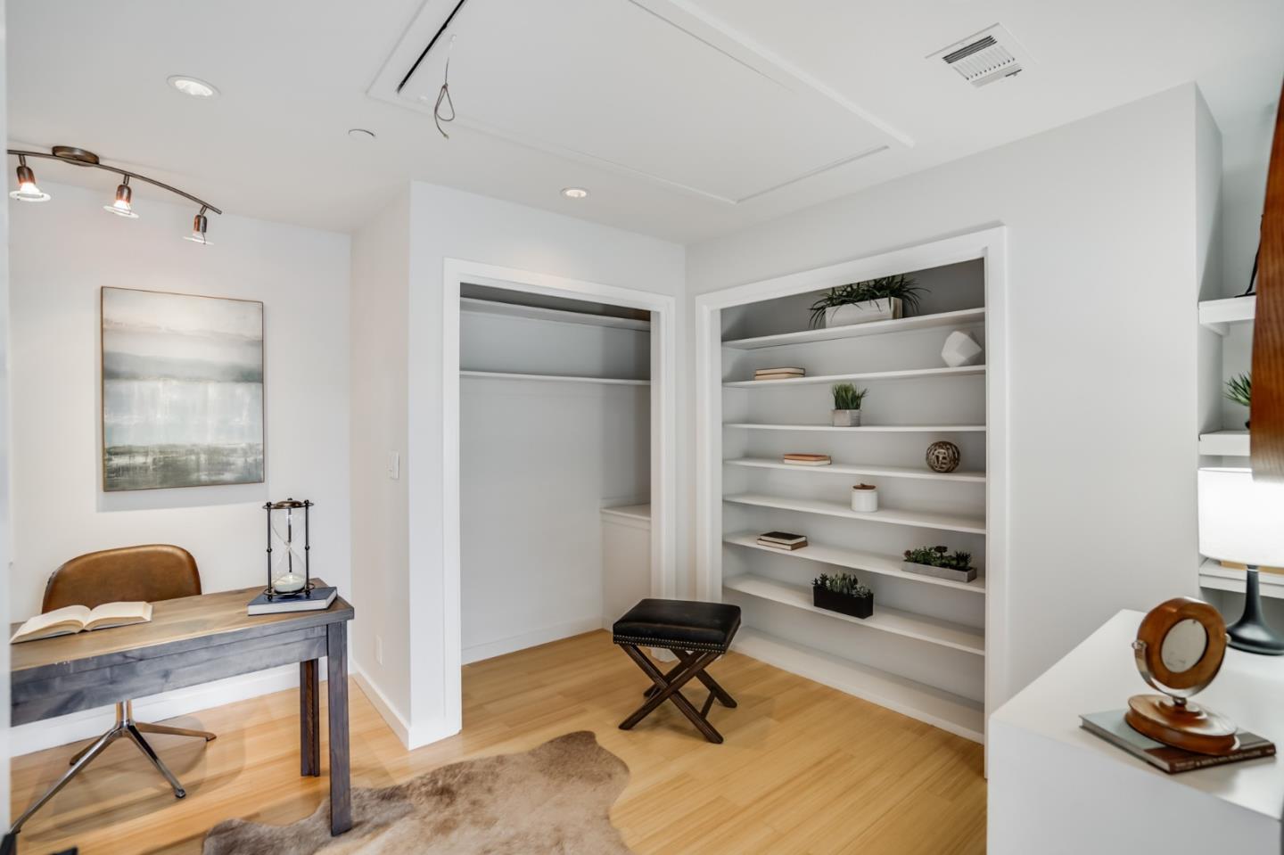 309 Darrell Road Burlingame, CA 94010 - Photo 62 of 94 a view of a workspace with furniture and a window