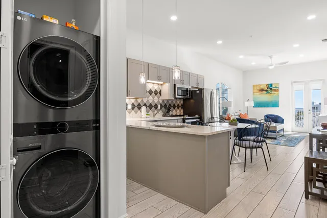 a living room with furniture and a couch
