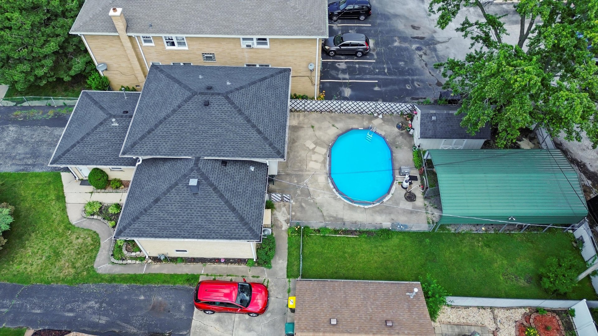 10529 Lyman Avenue Chicago Ridge, IL 60415 - Photo 7 of 45 an aerial view of a house with a swimming pool